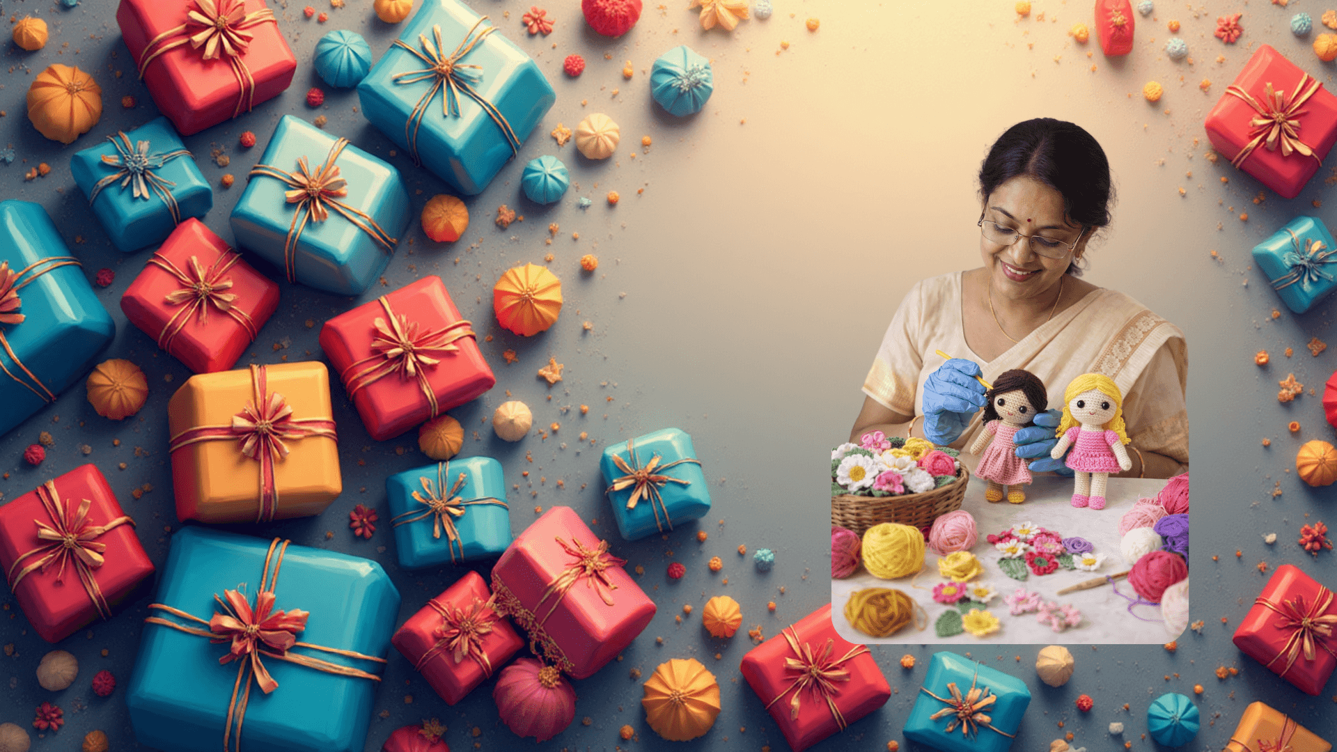 Artisan working on gift